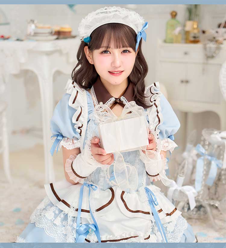 【即日発送】【佐藤ノア着用】ブーケリボンジュエルブルーメイド《ホワイトデーコスプレ11点セット》【Malymoon/マリームーン】【CS25156-2】