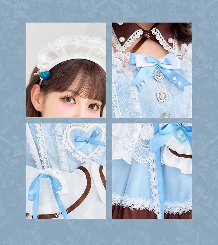 【即日発送】【佐藤ノア着用】ブーケリボンジュエルブルーメイド《ホワイトデーコスプレ11点セット》【Malymoon/マリームーン】【CS25156-2】