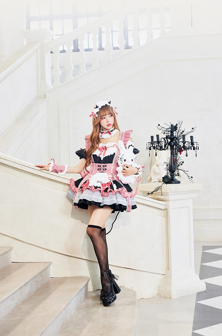 【即日発送】サキュバスポップハーネスメイド 《ハロウィンコスプレ12点セット》【Malymoon/マリームーン】【CS26020】