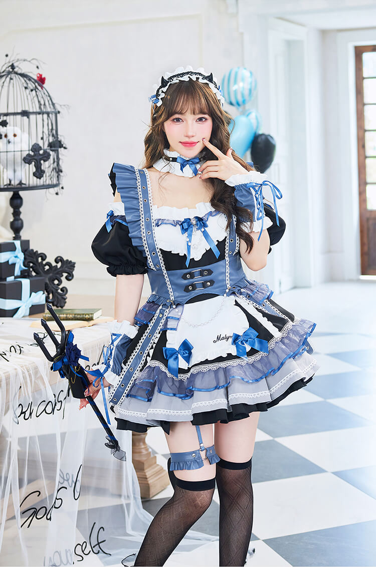 【即日発送】サキュバスポップハーネスメイド 《ハロウィンコスプレ12点セット》【Malymoon/マリームーン】【CS26020】
