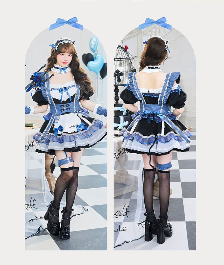 即日発送】サキュバスポップハーネスメイド 《ハロウィンコスプレ12点