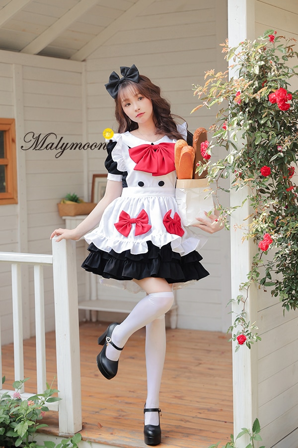 【取り寄せ】【レビュー投稿で白ニーハイプレゼント】完全受注オーダー高級メイド服《かわいいコスプレ3点セット》【odrm8180】