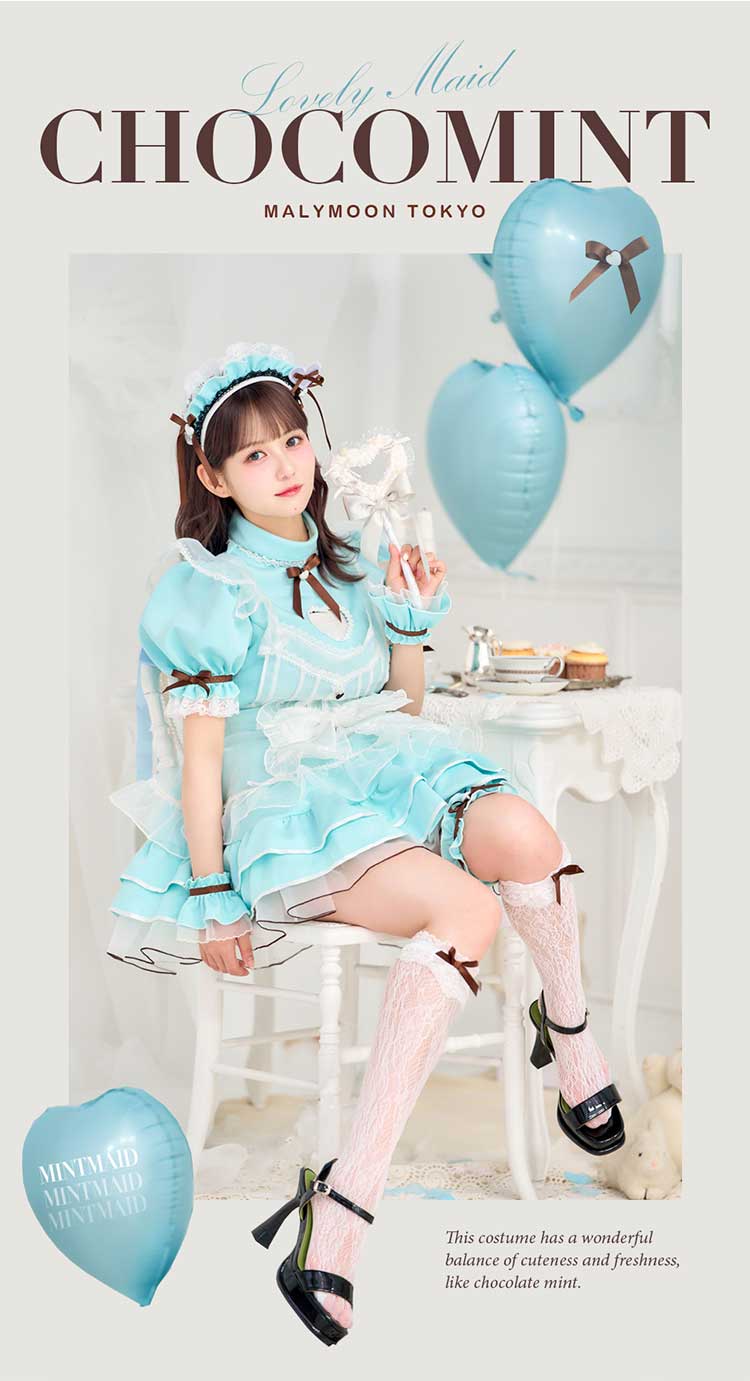 【即日発送】【佐藤ノア着用】ラブチュールチョコミントメイド《ホワイトデーコスプレ9点セット》【Malymoon/マリームーン】【CS25158-2】