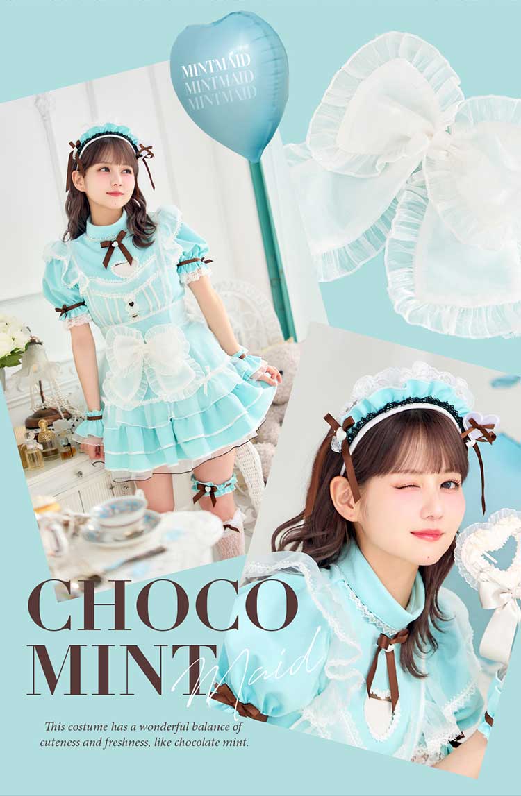 【即日発送】【佐藤ノア着用】ラブチュールチョコミントメイド《ホワイトデーコスプレ9点セット》【Malymoon/マリームーン】【CS25158-2】