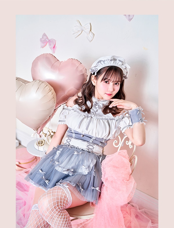【即日発送】【佐藤ノア着用】リボンブーケメイド《オリジナルコスプレ4点セット》【Malymoon/マリームーン】【9985】