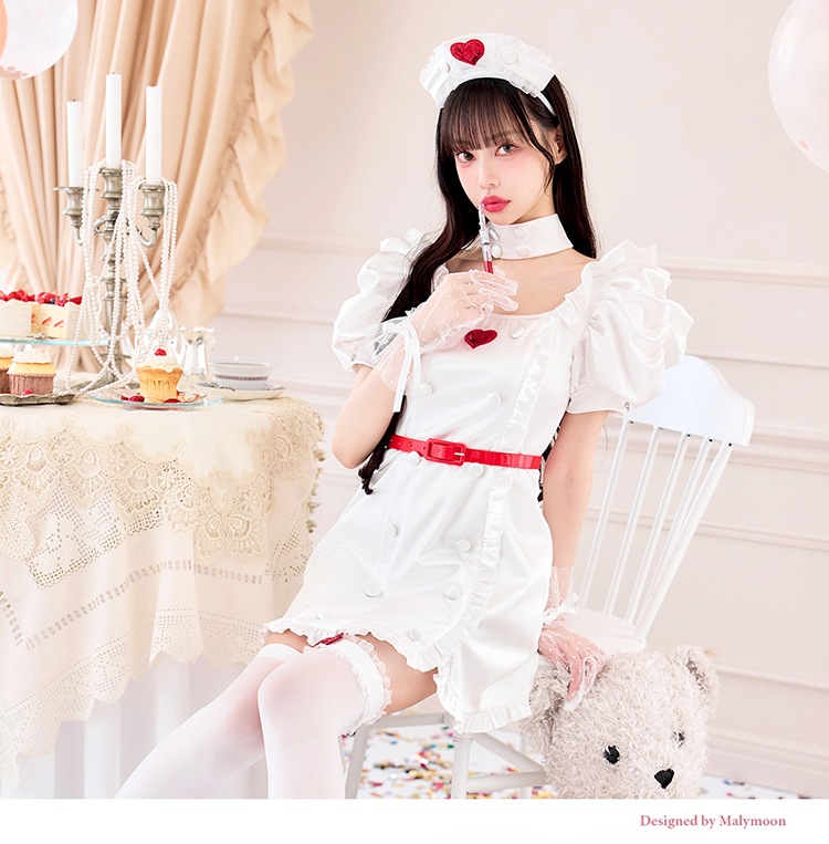 【即日発送】【中村里砂着用】ラブホリックナース《ハロウィンコスプレ7点セット》【Malymoon/マリームーン】【CS-25-10358-2】【CS-25-10359-2】