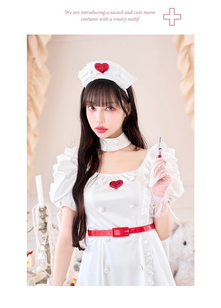 【即日発送】【中村里砂着用】ラブホリックナース《ハロウィンコスプレ7点セット》【Malymoon/マリームーン】【CS-25-10358-2】【CS-25-10359-2】