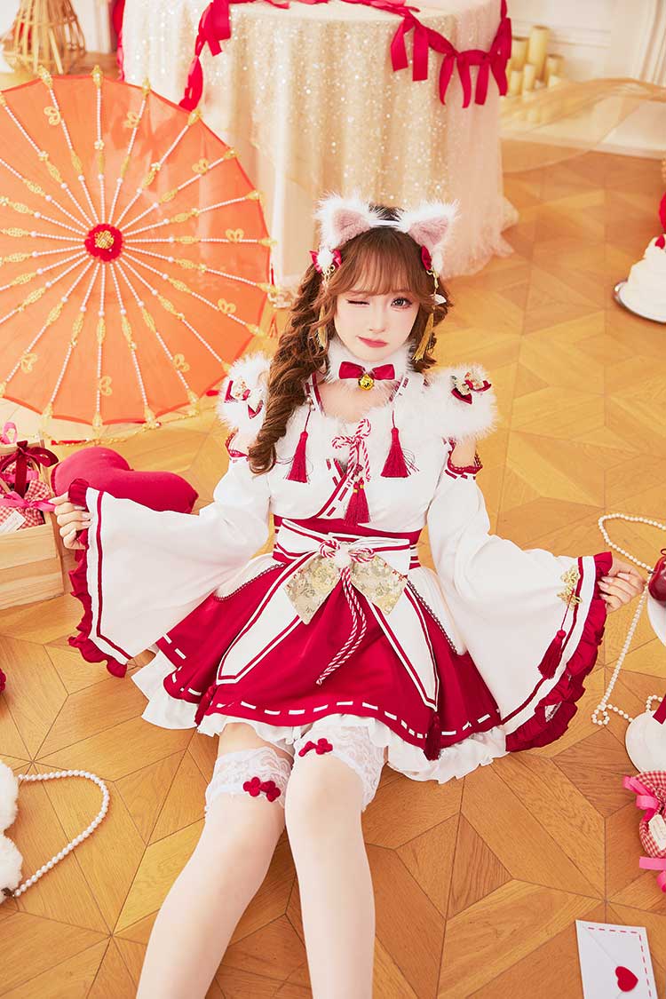 【予約-12月中旬頃より順次発送予定】ピュアリィファー巫女キャット《オリジナルコスプレ9点セット》【Malymoon/マリームーン】【CS25172】