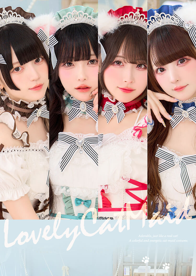 【予約-10月15日頃より順次発送予定】【きゅるりんってしてみて着用】パレットハートクラウンキャットメイド《ハロウィンコスプレ16点セット》【Malymoon/マリームーン】【CS26120-2】