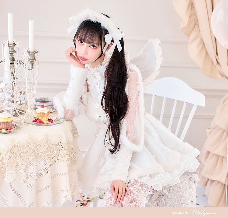 【即日発送】【中村里砂着用】《エンジェル&デビル》ミスティフェザードレス《ハロウィンコスプレ8点セット》【Malymoon/マリームーン】【CS25009-2】