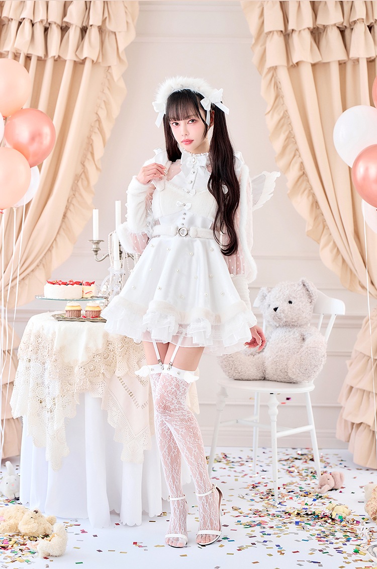 【即日発送】【中村里砂着用】《エンジェル&デビル》ミスティフェザードレス《ハロウィンコスプレ8点セット》【Malymoon/マリームーン】【CS25009-2】