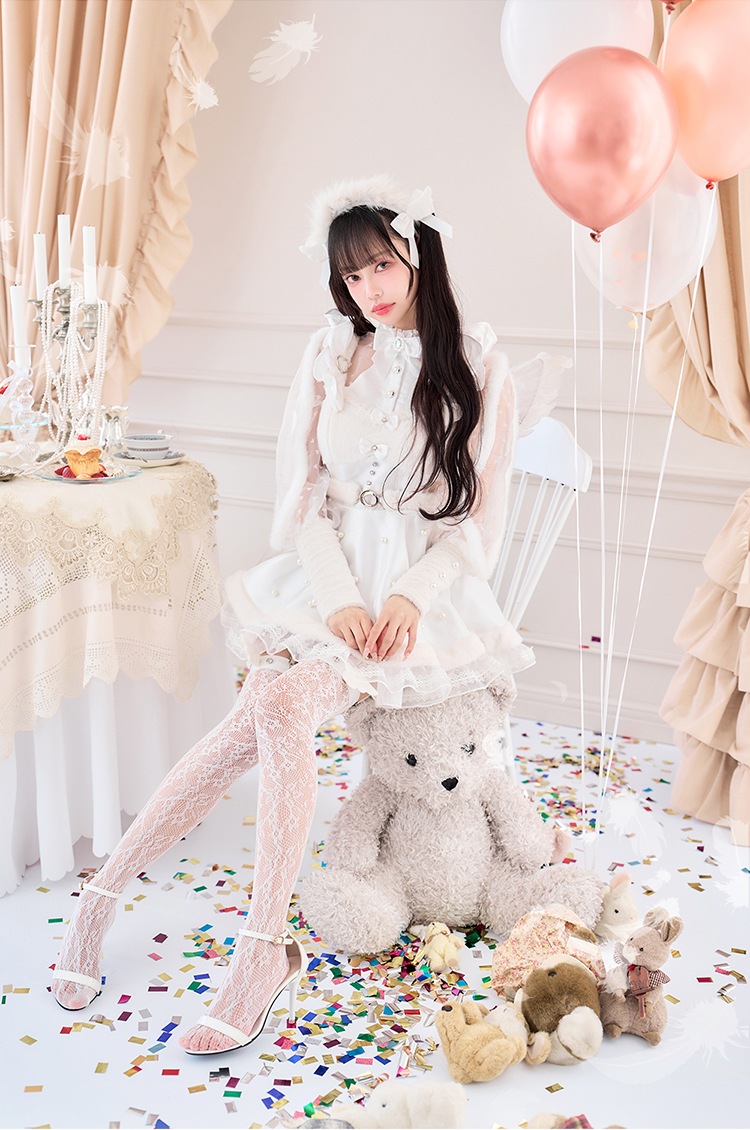 【即日発送】【中村里砂着用】《エンジェル&デビル》ミスティフェザードレス《ハロウィンコスプレ8点セット》【Malymoon/マリームーン】【CS25009-2】