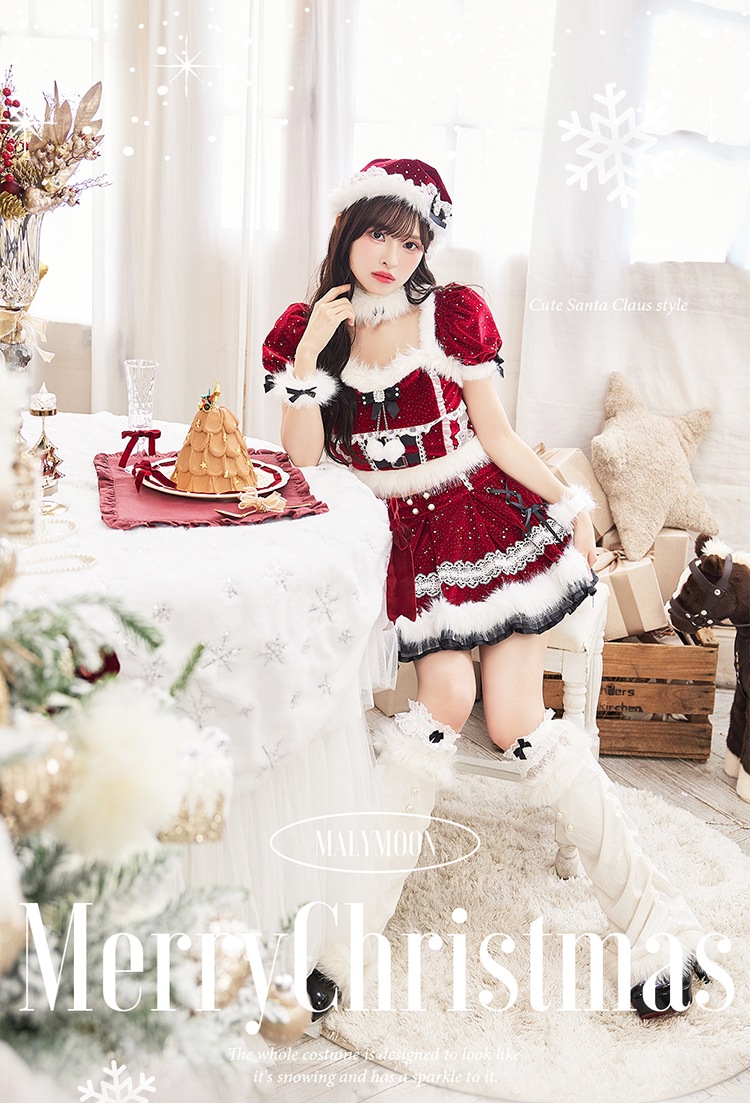 【予約-11月下旬頃より順次発送予定】【藤咲凪着用】シャイニージュエルサンタ《クリスマスコスプレ8点セット》【Malymoon/マリームーン】【CS25069】