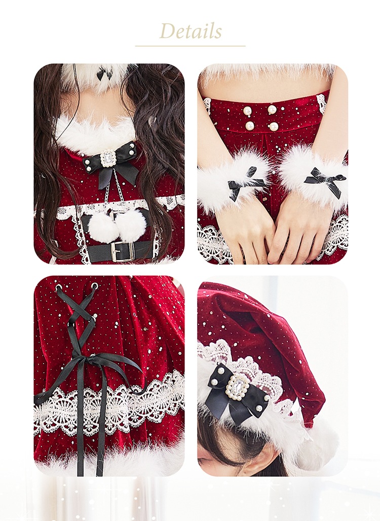 【予約-11月下旬頃より順次発送予定】【藤咲凪着用】シャイニージュエルサンタ《クリスマスコスプレ8点セット》【Malymoon/マリームーン】【CS25069】