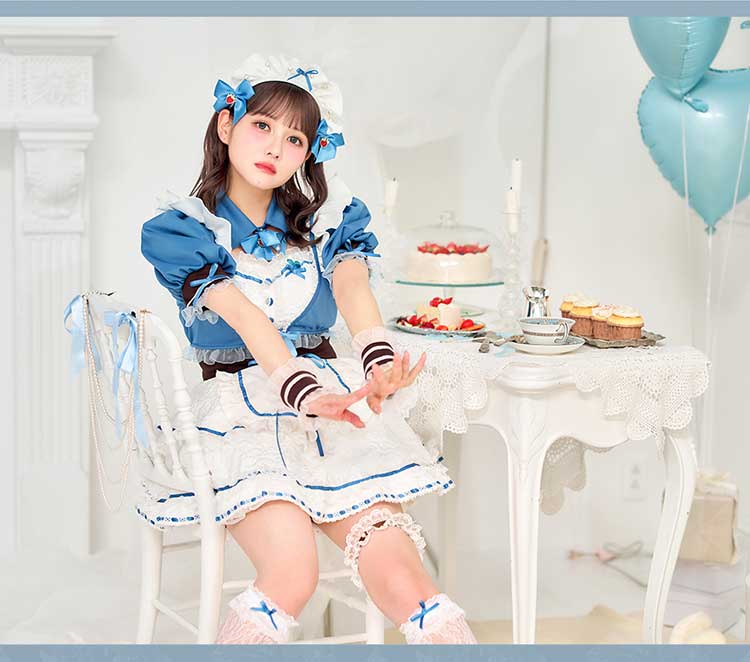 即日発送】【佐藤ノア着用】ディープブルーロイヤルレースメイド