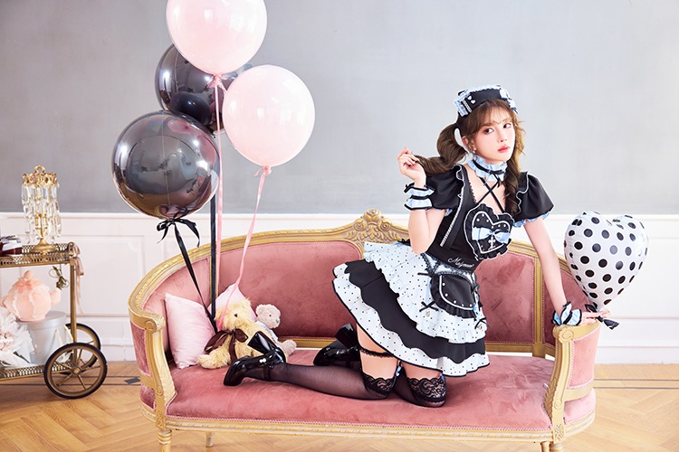 即日発送】ドッティハートメイド《オリジナルコスプレ12点セット