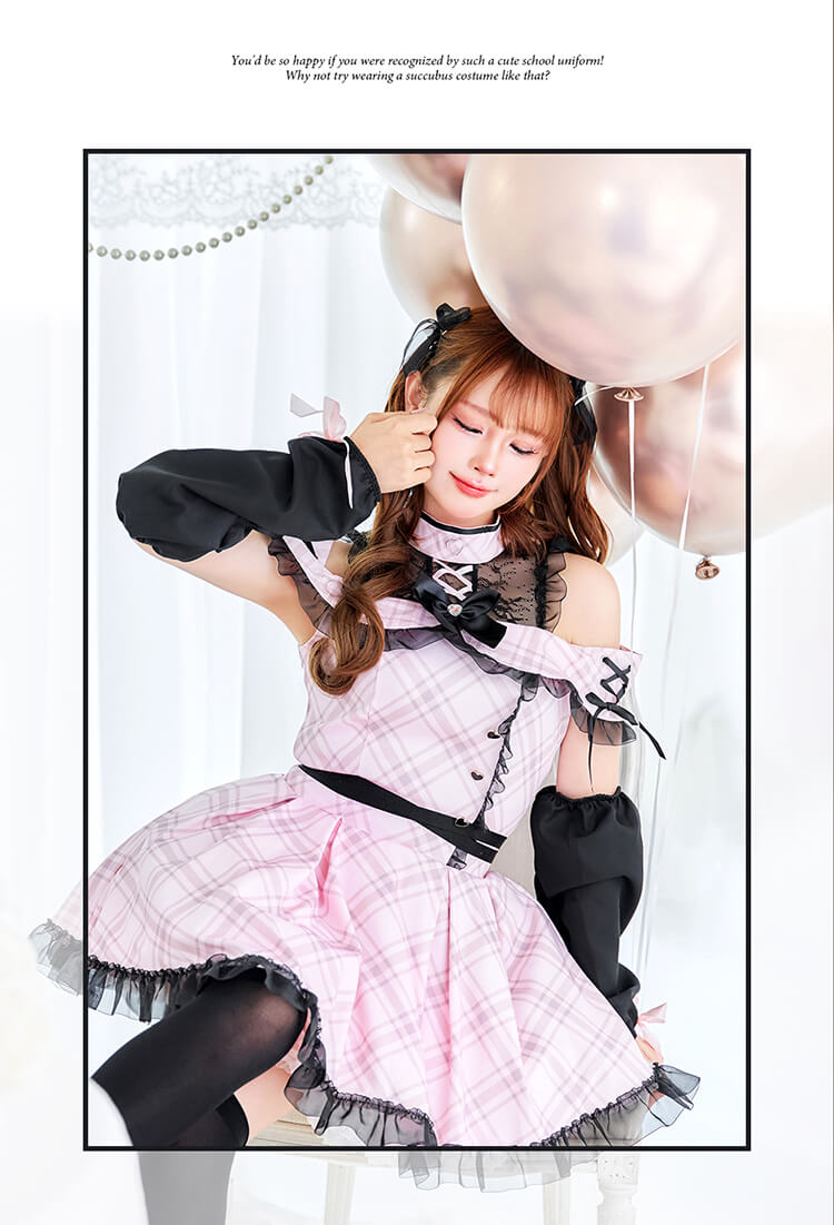 【即日発送】ドーリーチェック制服《オリジナルコスプレ5点セット》【Malymoon/マリームーン】【10088】