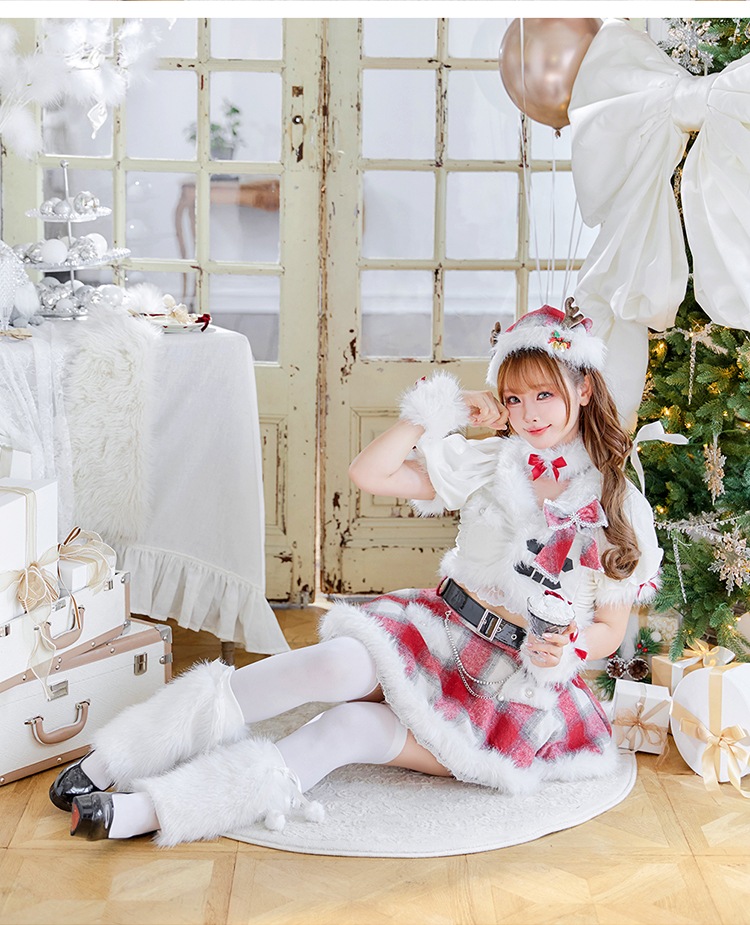 【即日発送】ロゼチェックビジューライントナカイ《クリスマスコスプレ11点セット》【Malymoon/マリームーン】【CS25051-2】