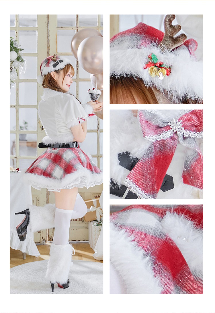 【即日発送】ロゼチェックビジューライントナカイ《クリスマスコスプレ11点セット》【Malymoon/マリームーン】【CS25051-2】