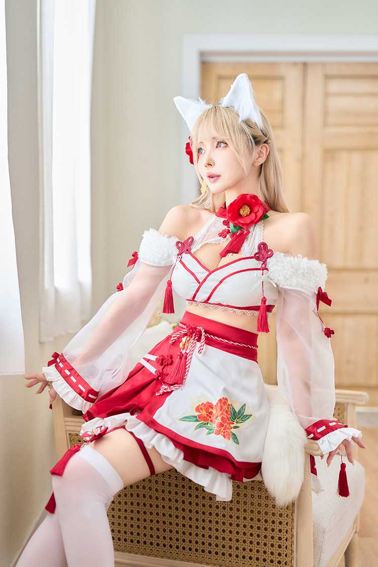 予約-12月中旬頃より順次発送予定】カメリアシアー狐巫女《オリジナル