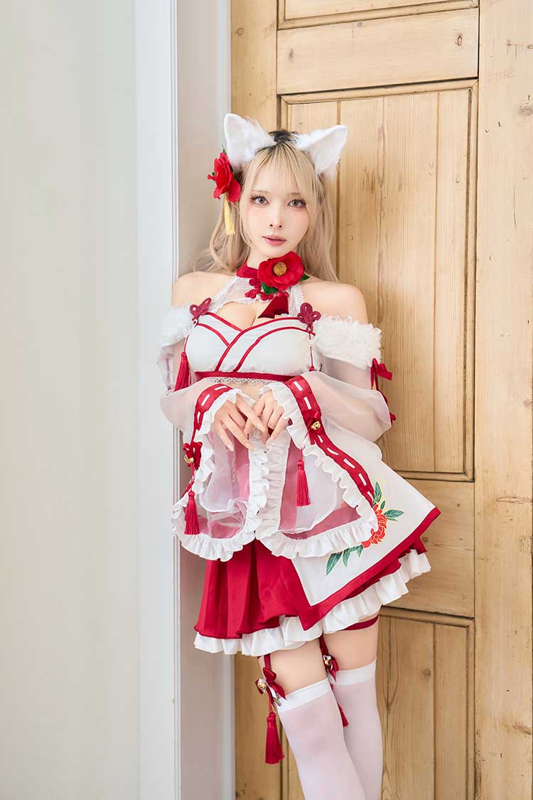 予約-12月中旬頃より順次発送予定】カメリアシアー狐巫女《オリジナル