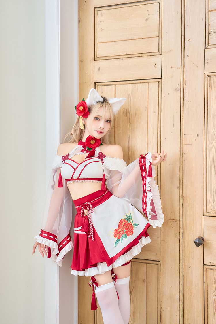 予約-12月中旬頃より順次発送予定】カメリアシアー狐巫女《オリジナル