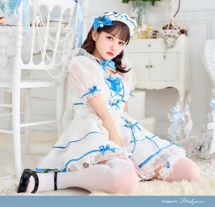 【即日発送】【佐藤ノア着用】シアーレースホワイトデーメイド《ホワイトデーコスプレ12点セット》【Malymoon/マリームーン】【CS25166-2】