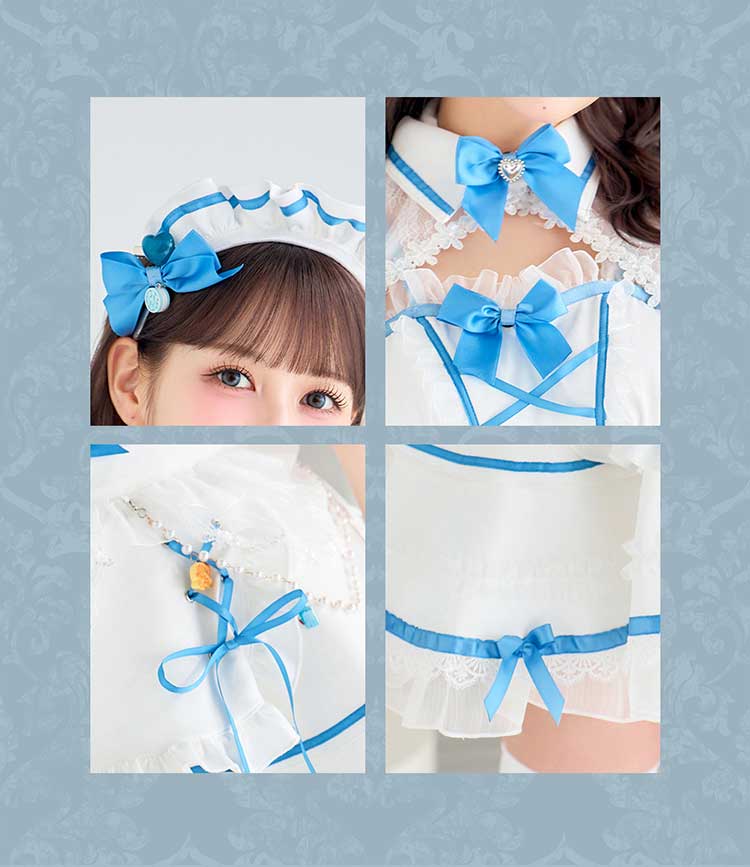 【即日発送】【佐藤ノア着用】シアーレースホワイトデーメイド《ホワイトデーコスプレ12点セット》【Malymoon/マリームーン】【CS25166-2】