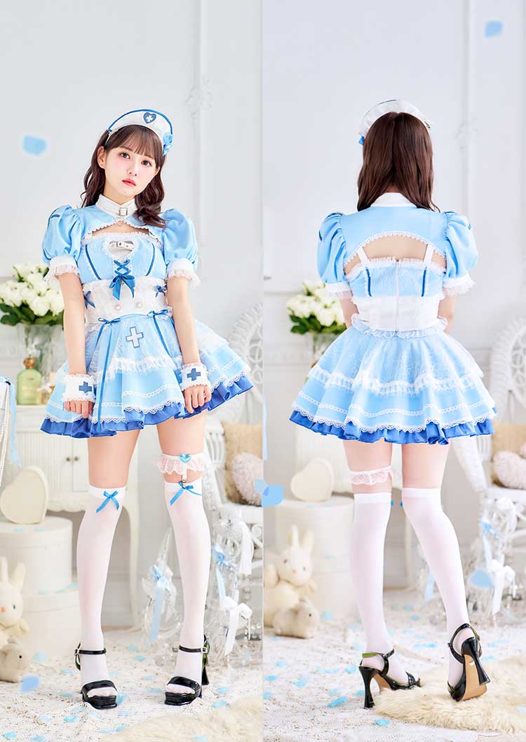 【即日発送】【佐藤ノア着用】ラブキュアブルーベリーナース《ホワイトデーコスプレ7点セット》【Malymoon/マリームーン】【CS25171-2】