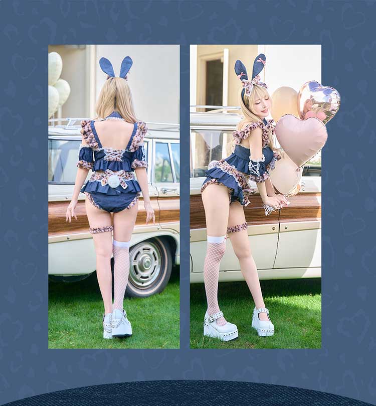 即日発送】レオパードギャルバニー《オリジナルコスプレ7-11点セット