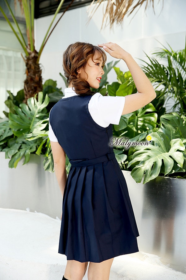 即日発送 Jk制服 紺ワンピース女子高生 半袖 長袖 赤紐リボン ハロウィンコスプレ4点セット Malymoon マリームーン 6716 全てのコスチューム All Costume 女子高生 制服 School Uniform Malymoon マリームーン オフィシャルウェブストア