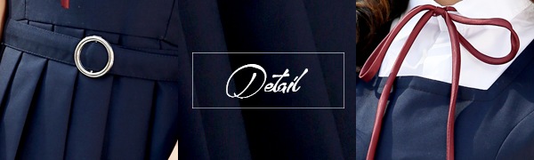 【即日発送】JK制服/紺ワンピース女子高生（半袖/長袖）赤紐リボン《ハロウィンコスプレ4点セット》【Malymoon/マリームーン】【6716】