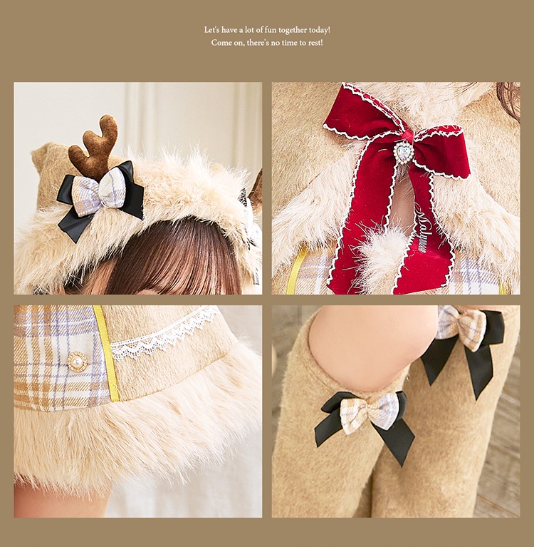 【即日発送】【藤咲凪着用】ラテチェックケープトナカイ《クリスマスコスプレ8点セット》【Malymoon/マリームーン】【CS25062-2】