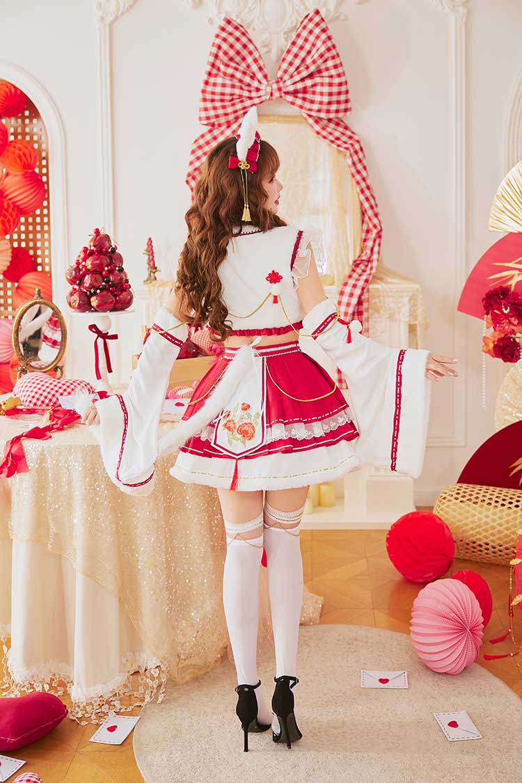 【予約-12月下旬頃より順次発送予定】ロマンティックブルーム巫女キャット《オリジナルコスプレ8点セット》【Malymoon/マリームーン】【CS25198】