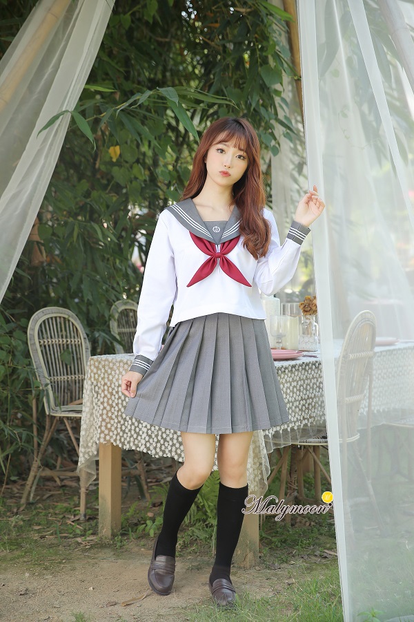 JK制服/長袖セーラー服女子高生《ハロウィンコスプレ3点セット