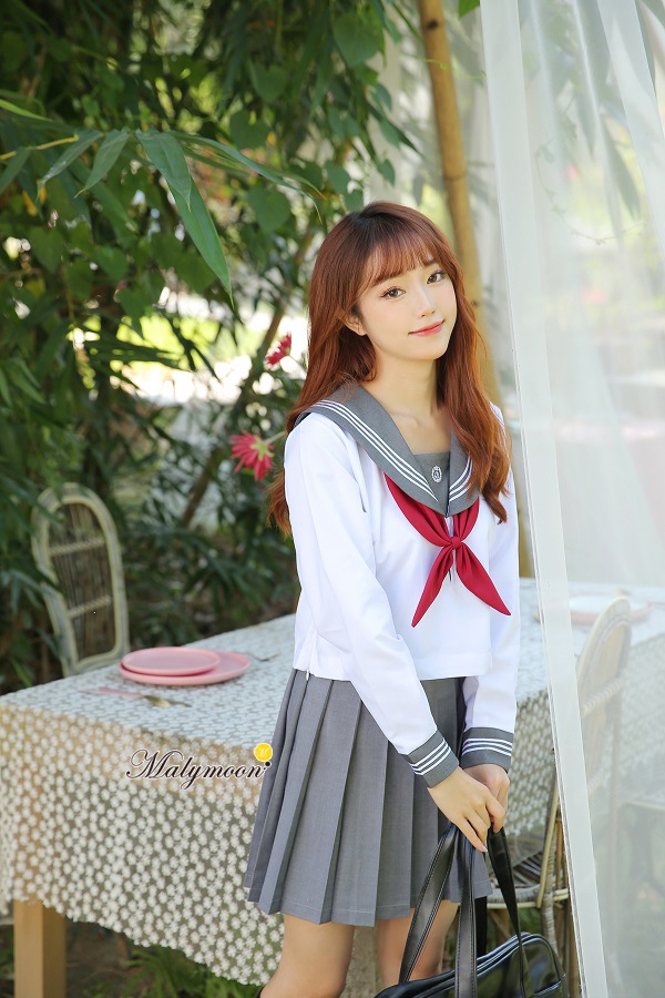 JK制服/長袖セーラー服女子高生《ハロウィンコスプレ3点セット》【Malymoon/マリームーン】【8160】