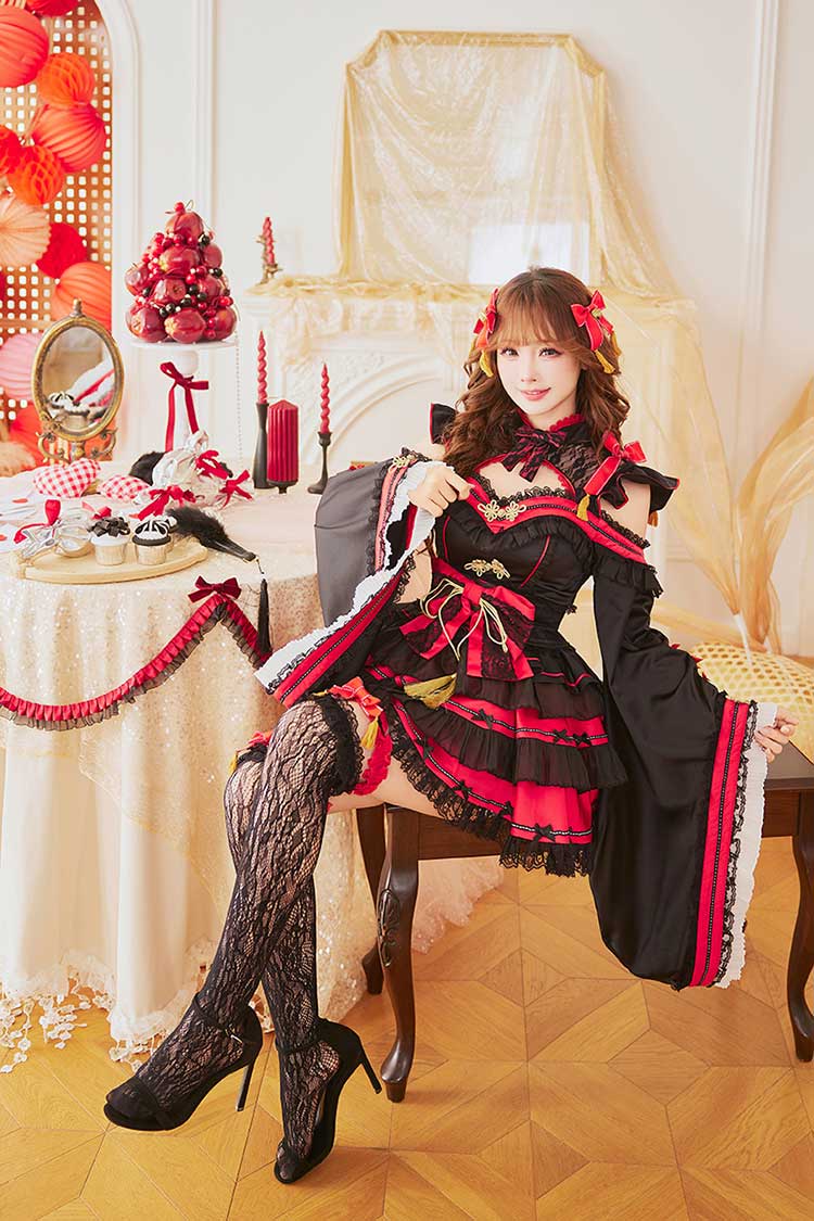 即日発送】フェアリースリーブ巫女ドレス《オリジナルコスプレ9点