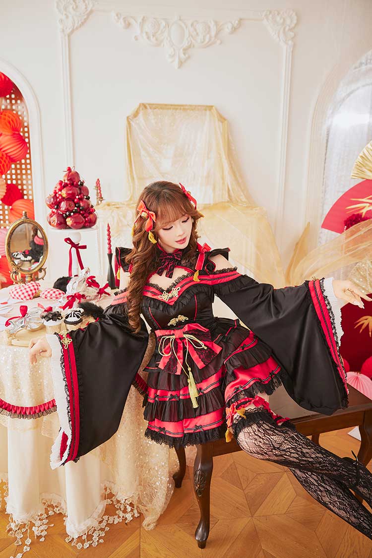 【予約-12月下旬頃より順次発送予定】フェアリースリーブ巫女ドレス《オリジナルコスプレ7点セット》【Malymoon/マリームーン】【CS25196】