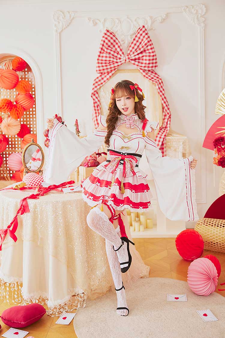 【予約-12月下旬頃より順次発送予定】フェアリースリーブ巫女ドレス《オリジナルコスプレ7点セット》【Malymoon/マリームーン】【CS25196】