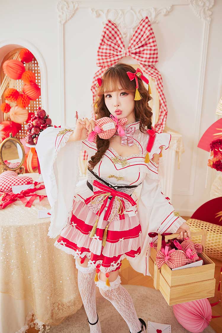 【予約-12月下旬頃より順次発送予定】フェアリースリーブ巫女ドレス《オリジナルコスプレ7点セット》【Malymoon/マリームーン】【CS25196】