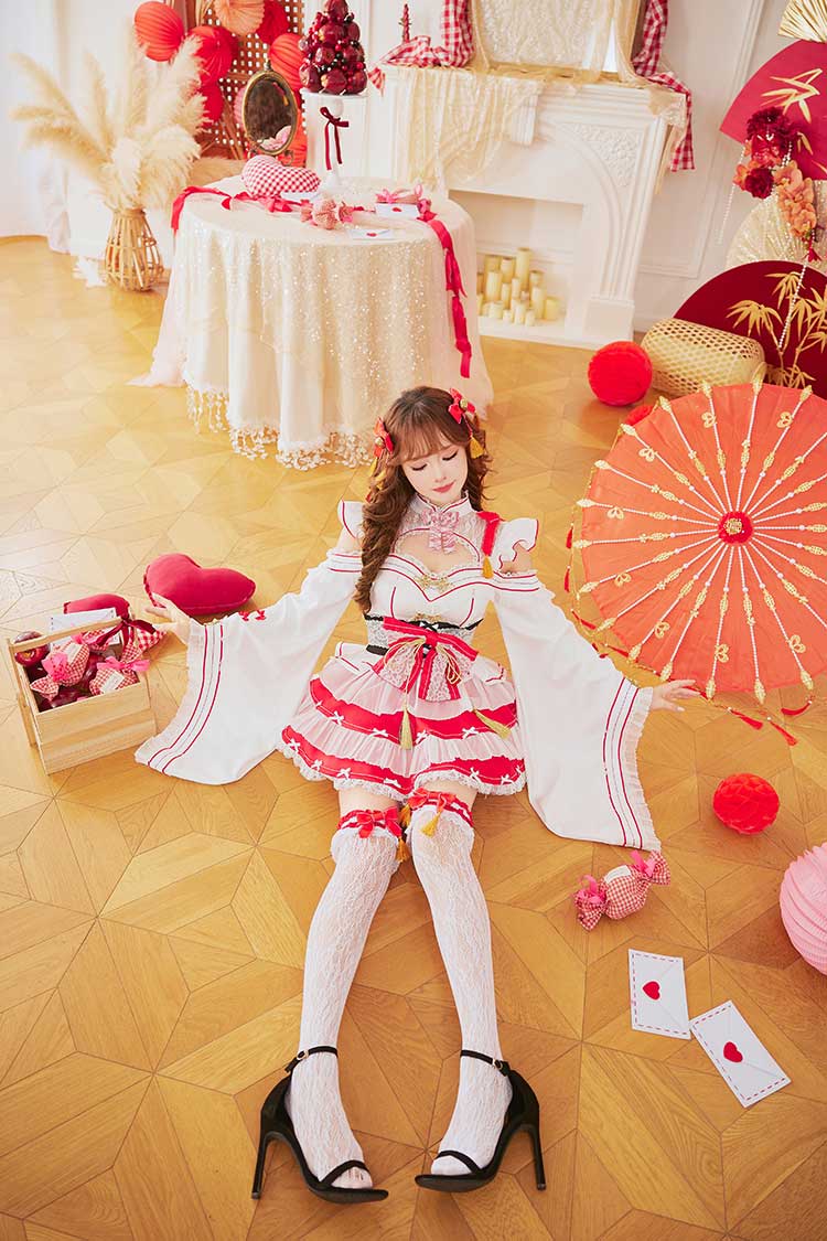 Malymoon/マリームーンフェアリースリーブ巫女ドレス 即日発送】フェアリースリーブ巫女ドレス《オリジナルコスプレ9点