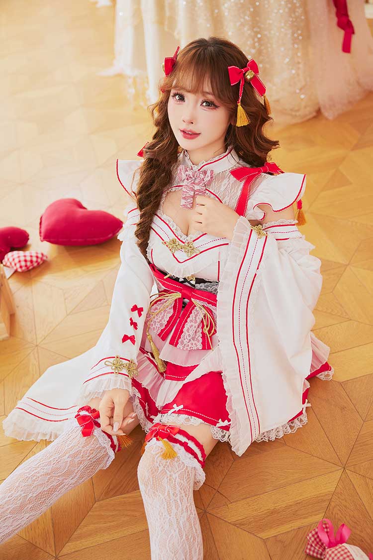 Malymoon/マリームーンフェアリースリーブ巫女ドレス 即日発送】フェアリースリーブ巫女ドレス《オリジナルコスプレ9点