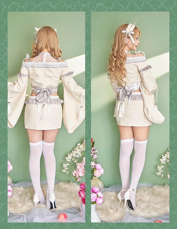 【即日発送】リュクスダイヤカット白蛇セットアップ《オリジナルコスプレ7点セット》【Malymoon/マリームーン】【10126】