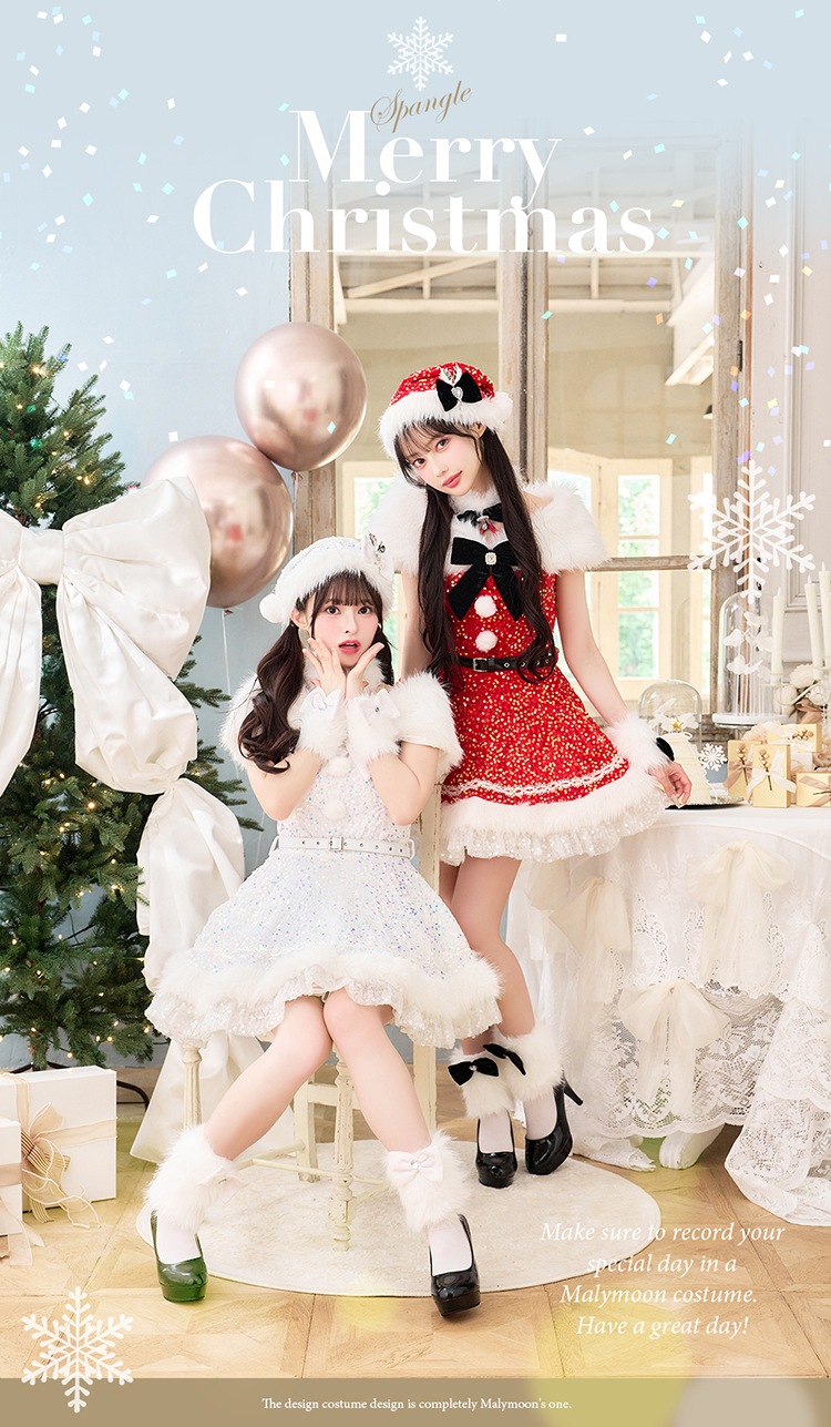 【予約-11月中旬頃より順次発送予定】【中村里砂&藤咲凪着用】スパークリージュエルリボンサンタ《クリスマスコスプレ9点セット》【Malymoon/マリームーン】【CS25059】