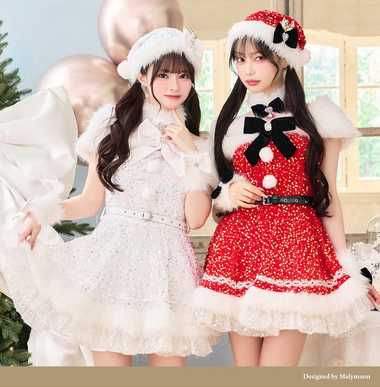 【予約-11月中旬頃より順次発送予定】【中村里砂&藤咲凪着用】スパークリージュエルリボンサンタ《クリスマスコスプレ9点セット》【Malymoon/マリームーン】【CS25059】