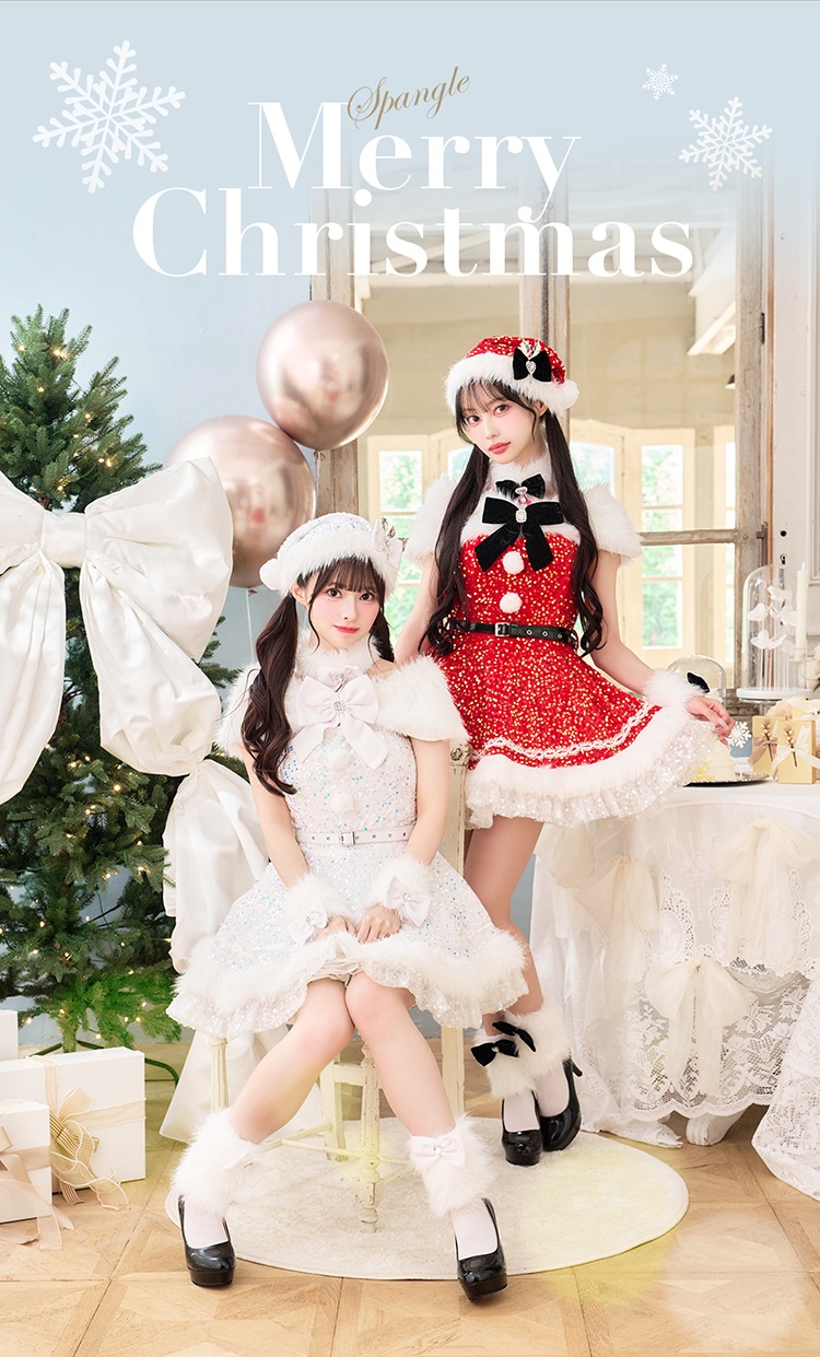 【予約-11月中旬頃より順次発送予定】【中村里砂&藤咲凪着用】スパークリージュエルリボンサンタ《クリスマスコスプレ9点セット》【Malymoon/マリームーン】【CS25059】