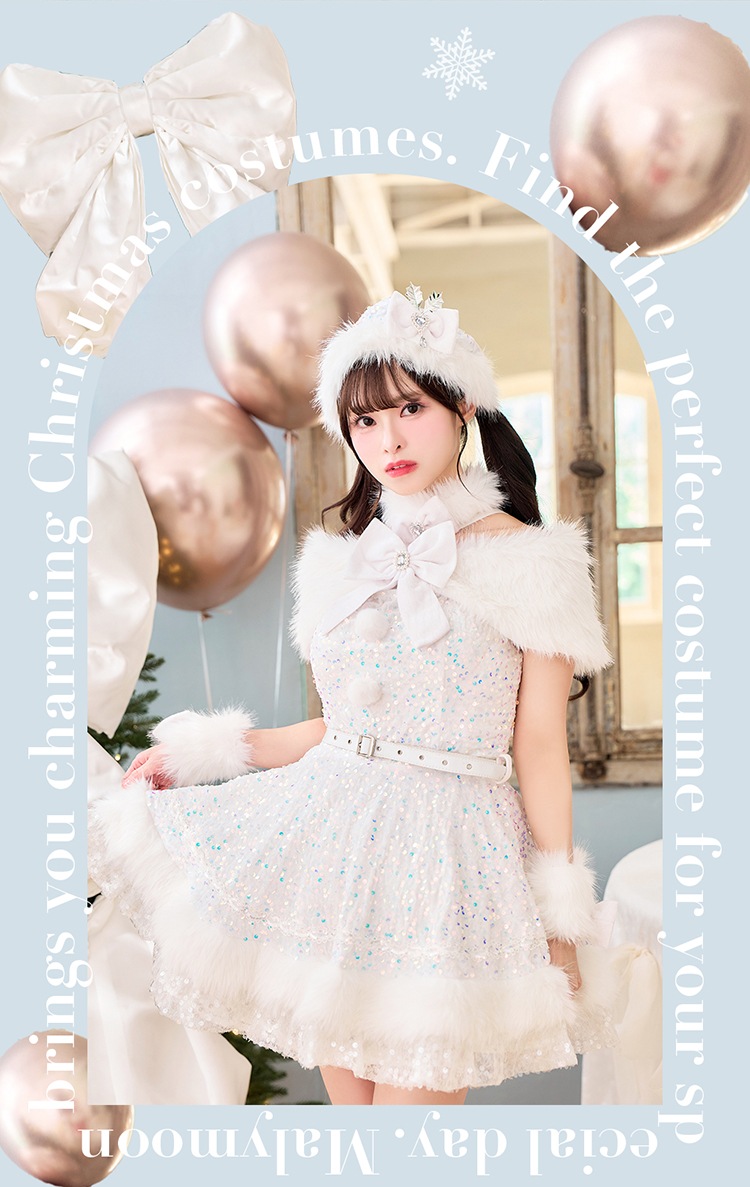 【予約-11月中旬頃より順次発送予定】【中村里砂&藤咲凪着用】スパークリージュエルリボンサンタ《クリスマスコスプレ9点セット》【Malymoon/マリームーン】【CS25059】