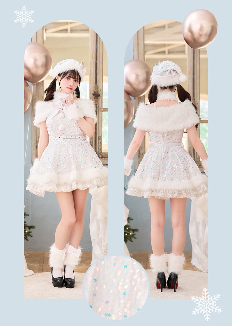 【予約-11月中旬頃より順次発送予定】【中村里砂&藤咲凪着用】スパークリージュエルリボンサンタ《クリスマスコスプレ9点セット》【Malymoon/マリームーン】【CS25059】