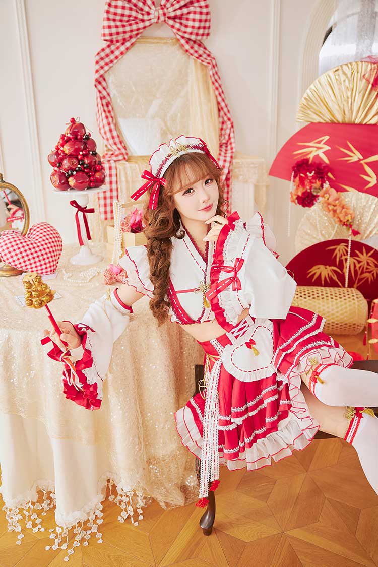 【予約-12月下旬頃より順次発送予定】ラブミードール巫女メイド《オリジナルコスプレ8点セット》【Malymoon/マリームーン】【CS25197】