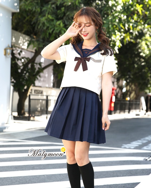 【取り寄せ】JK制服/半袖セーラー服女子高生《ハロウィンコスプレ3点セット》【Malymoon/マリームーン】【odr6713h】